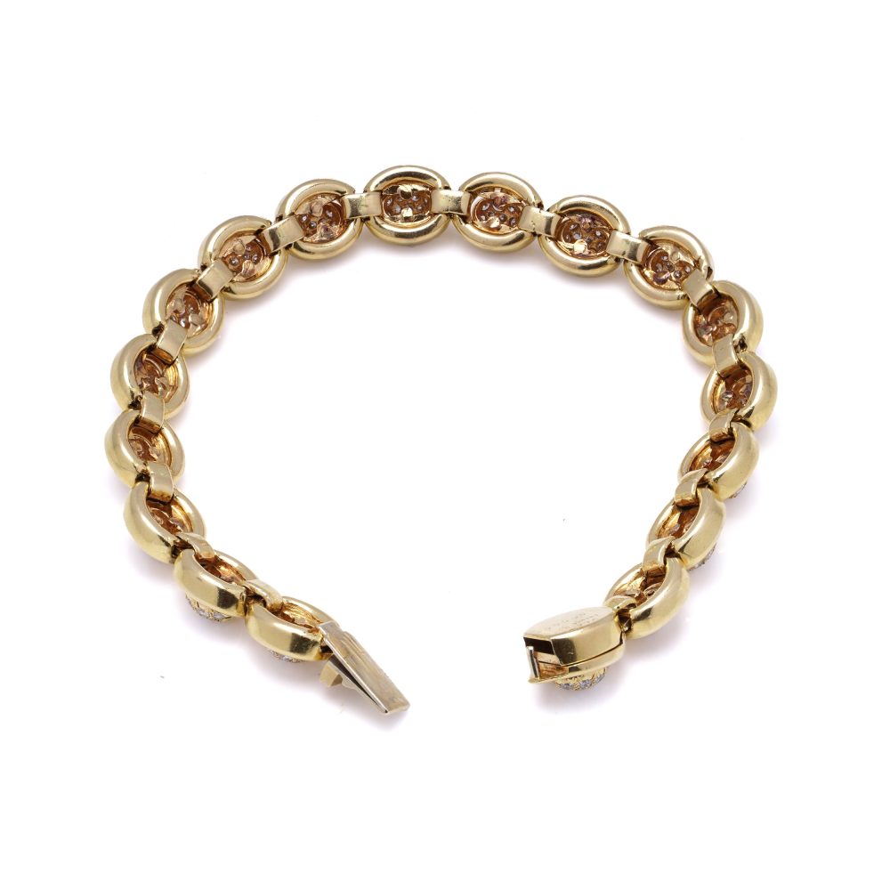 Van Cleef & Arpels gold and diamond link bracelet.