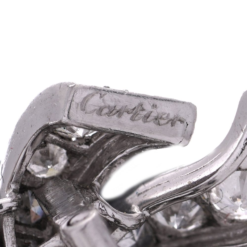Vintage Cartier Diamond Brooch In Platinum