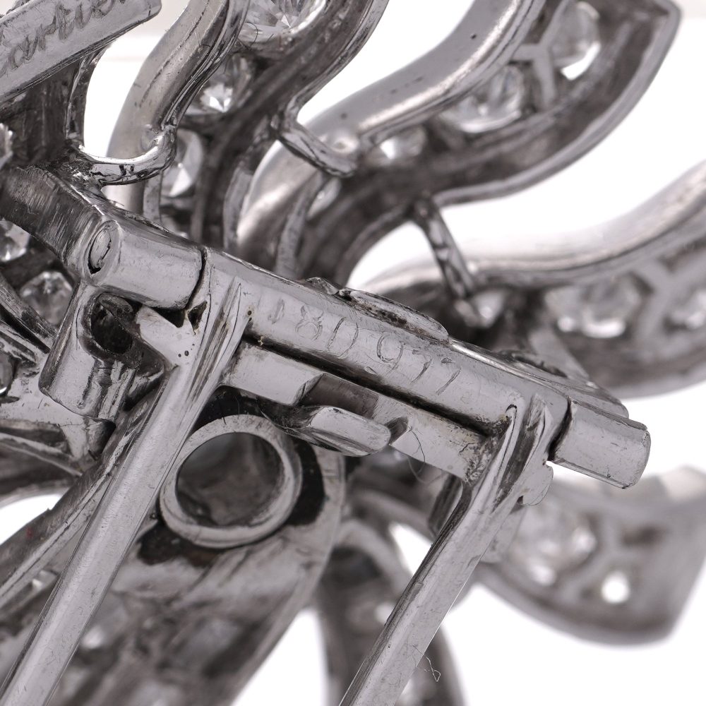 Vintage Cartier Diamond Brooch In Platinum
