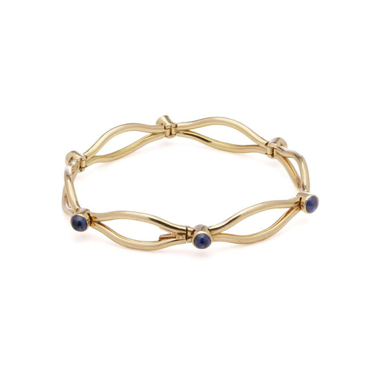 Faberge Sapphire Link Bracelet In 18 Carat Yellow Gold