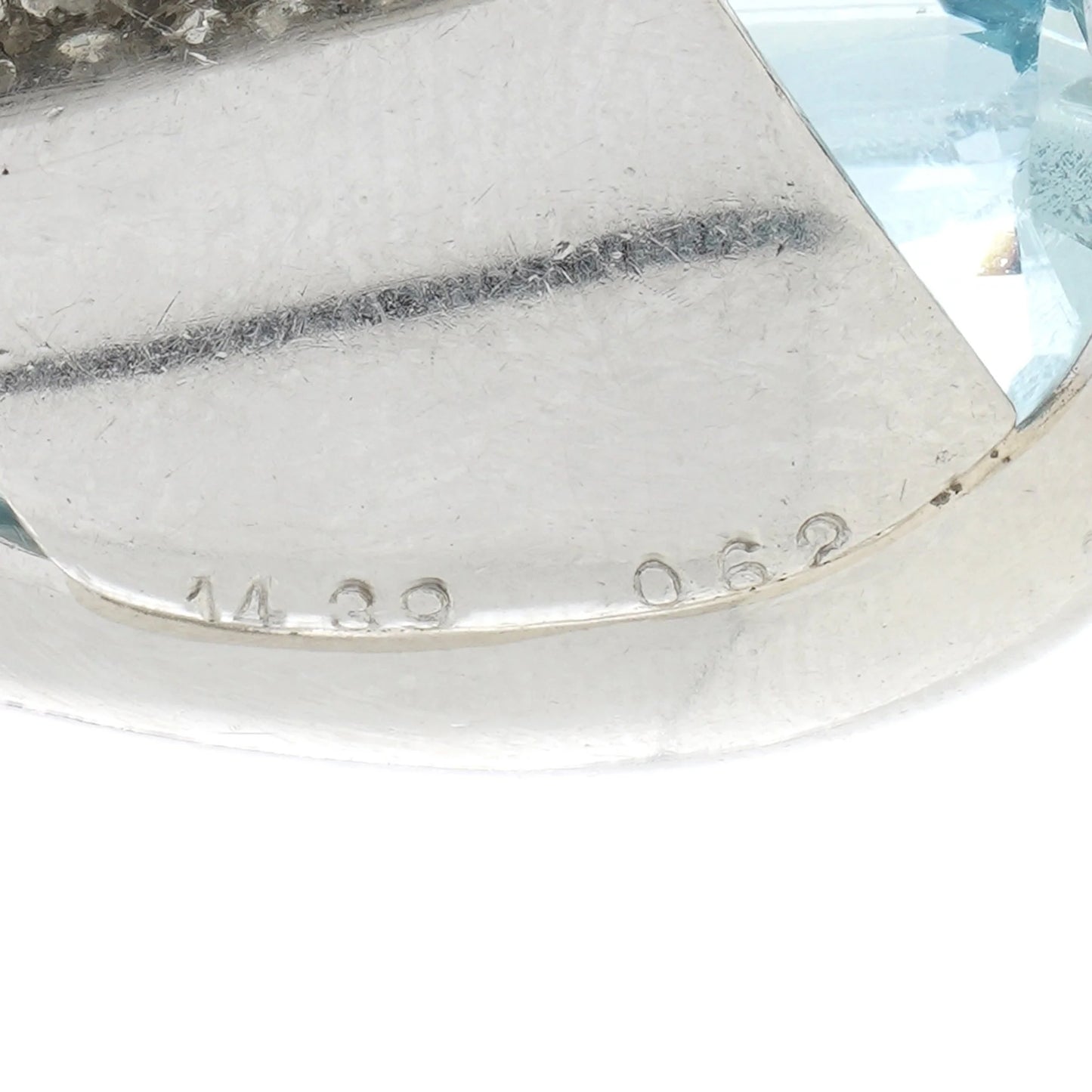 Natural Blue Topaz and Diamond Pendant in Platinum