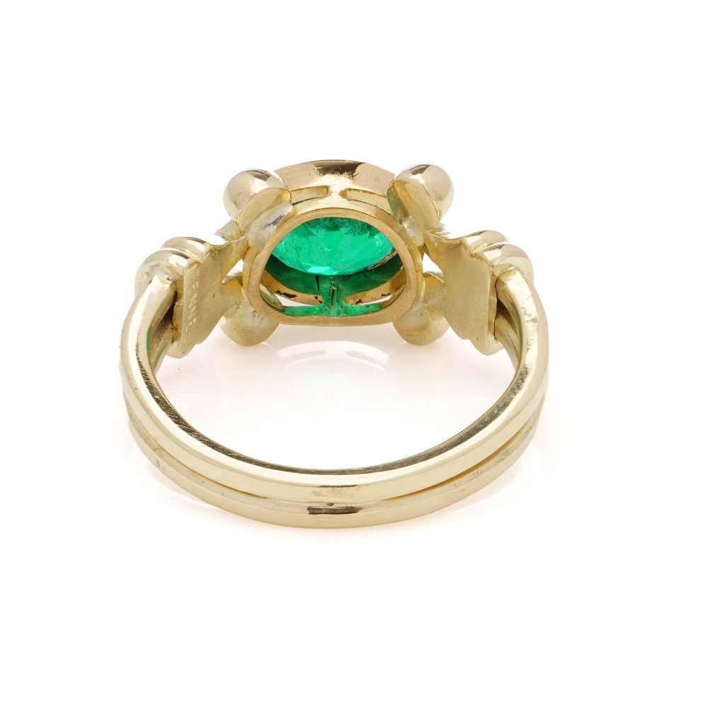 Theo Fennell 18 Carat Yellow Gold 1.50 Carat Colombian Emerald Ring