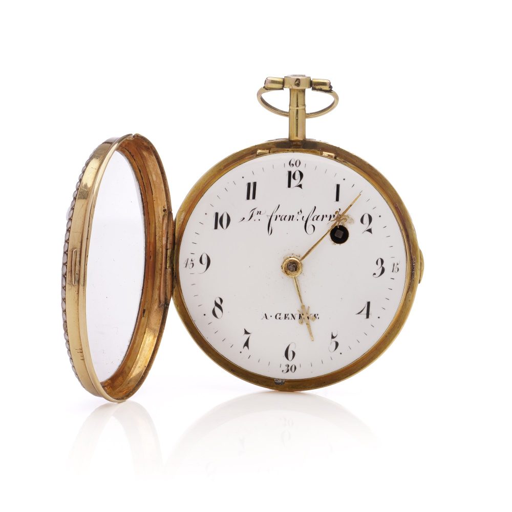 Georgian Swiss Verge Fusee Enamel Pocket Watch