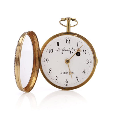Georgian Swiss Verge Fusee Enamel Pocket Watch