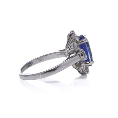 Chaumet 4.53 Carat Sapphire And Diamond Cluster Ring In 18 Carat White Gold