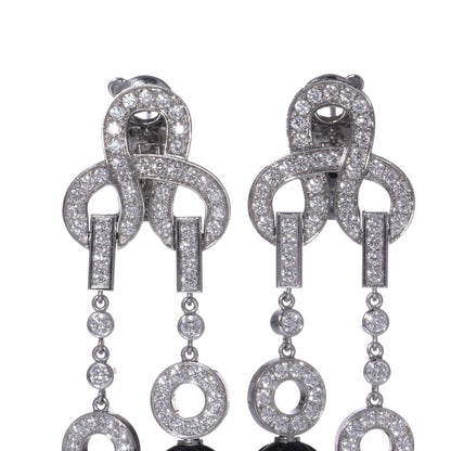 Cartier 18kt white gold diamond, sapphire and ruby clip - on earrings