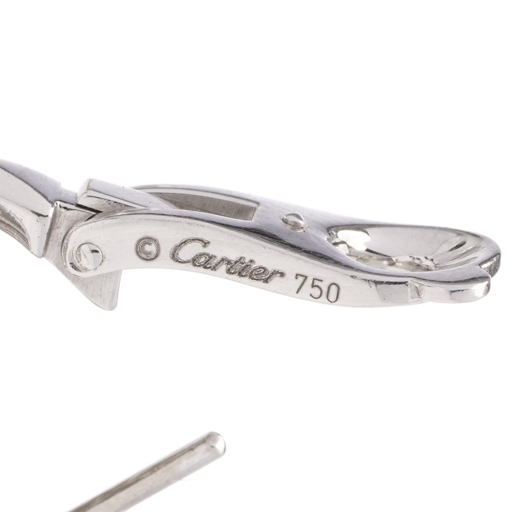 Cartier 18kt white gold diamond, sapphire and ruby clip - on earrings