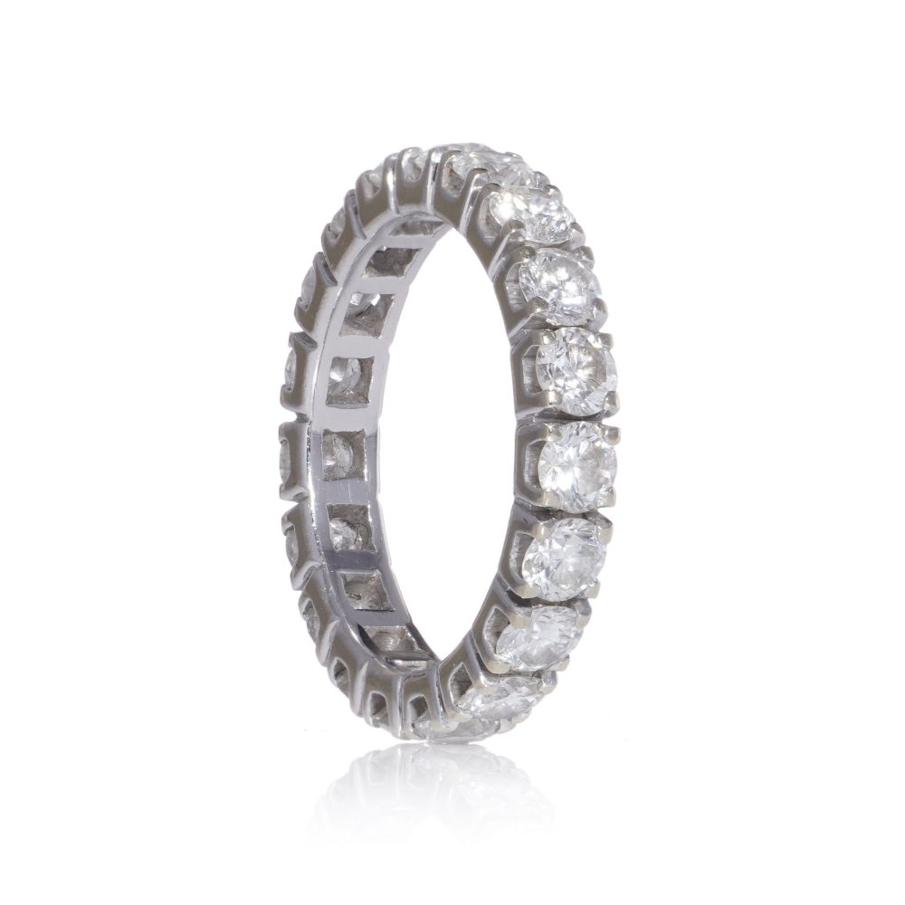 Bvlgari Full Eternity Diamond Ring In Platinum