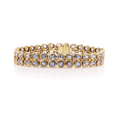18kt Gold Aquamarine & Diamond Bracelet