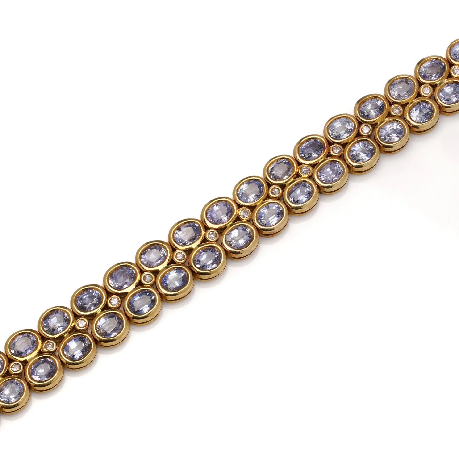18kt Gold Aquamarine & Diamond Bracelet