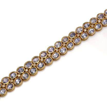 18kt Gold Aquamarine & Diamond Bracelet