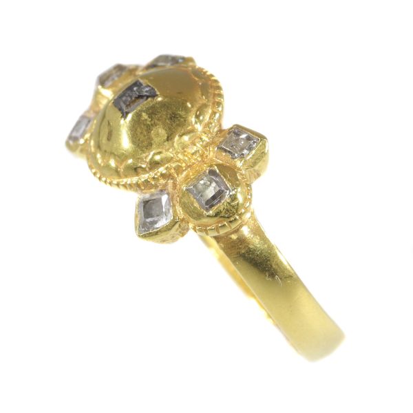 Antique 17th Century Baroque Diamond Set Gold Ring