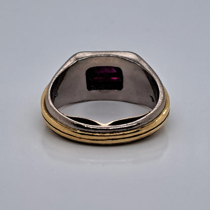 2.50ct Sugarloaf Cabochon Ruby and Bi Colour Gold Solitaire Ring