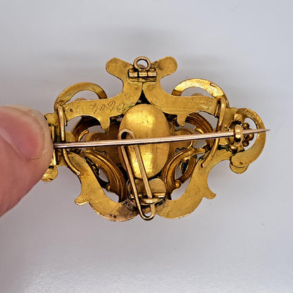 Antique Cabochon Turquoise and 15ct Gold Convertible Pendant Brooch with detachable elements providing a one-of-a-kind versatile piece of jewellery