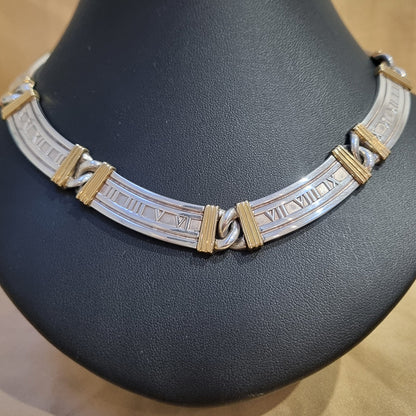 Tiffany and Co Atlas Silver and Gold Collar Necklace