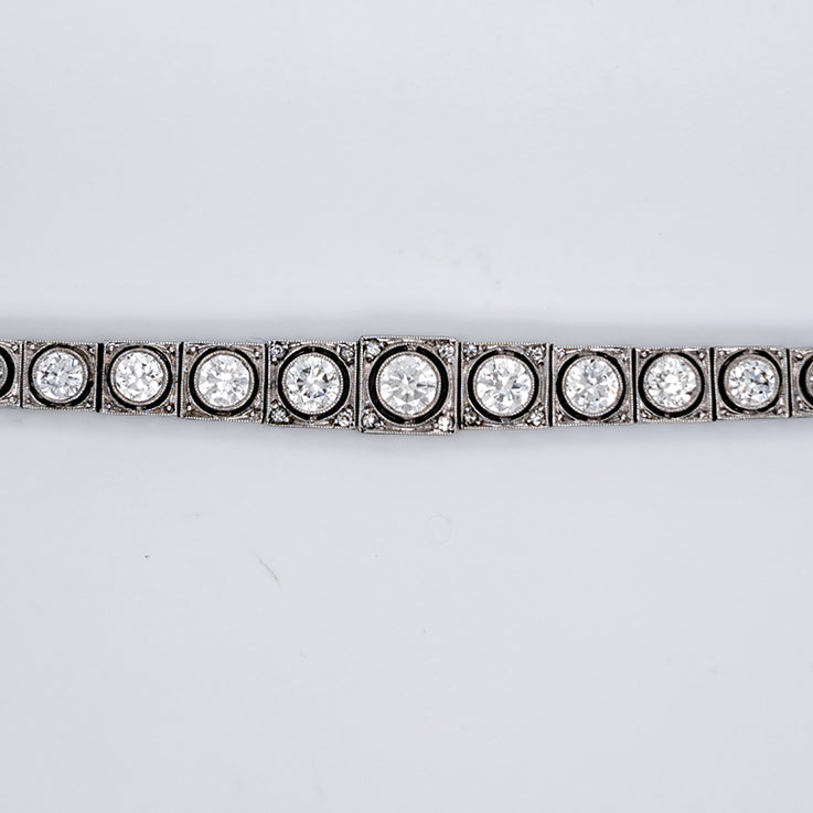 Art Deco 5ct Diamond Line Bracelet by Steltman