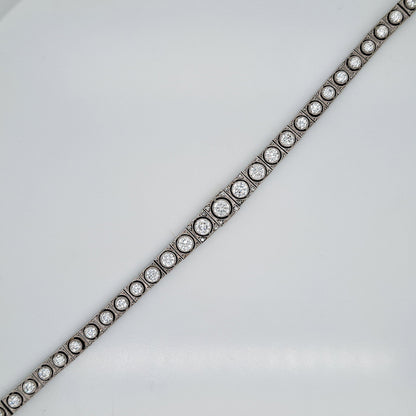 Steltman Art Deco 5ct Diamond Line Bracelet in Platinum