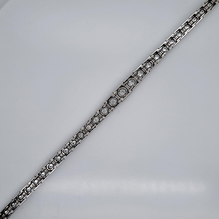 Steltman Art Deco 5ct Diamond Line Bracelet in Platinum