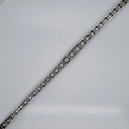 Steltman Art Deco 5ct Diamond Line Bracelet in Platinum