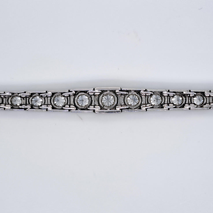 Steltman Art Deco 5ct Diamond Line Bracelet in Platinum