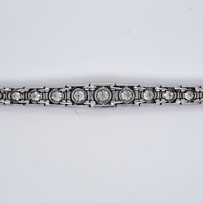 Steltman Art Deco 5ct Diamond Line Bracelet in Platinum