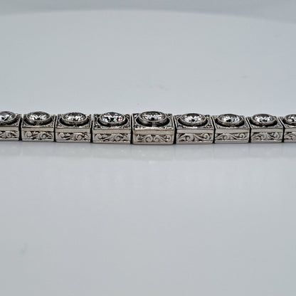 Steltman Art Deco 5ct Diamond Line Bracelet in Platinum