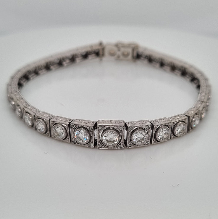 Art Deco 5ct Diamond Line Bracelet by Steltman