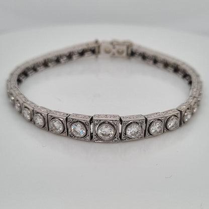 Art Deco 5ct Diamond Line Bracelet by Steltman