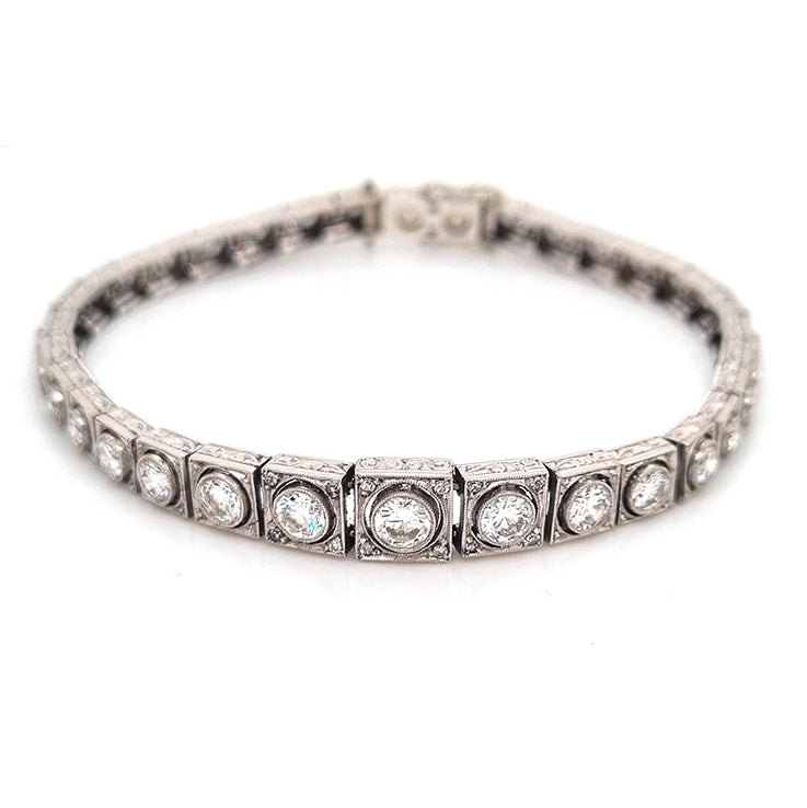 Art Deco 5ct Diamond Line Bracelet by Steltman