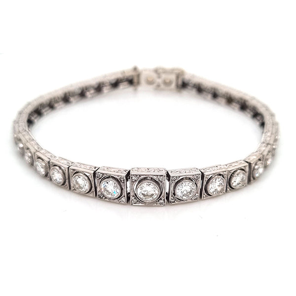 Art Deco 5ct Diamond Line Bracelet by Steltman