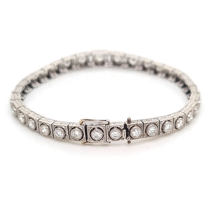 Art Deco 5ct Diamond Line Bracelet by Steltman