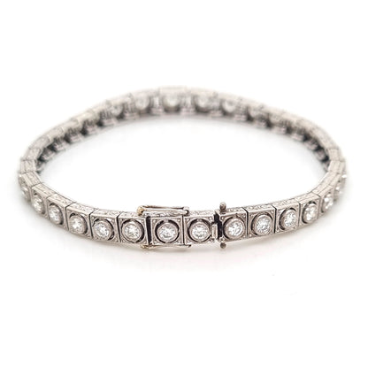 Art Deco 5ct Diamond Line Bracelet by Steltman