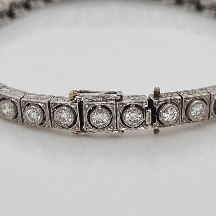 Art Deco 5ct Diamond Line Bracelet by Steltman