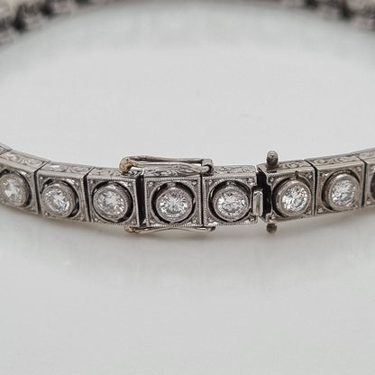 Art Deco 5ct Diamond Line Bracelet by Steltman