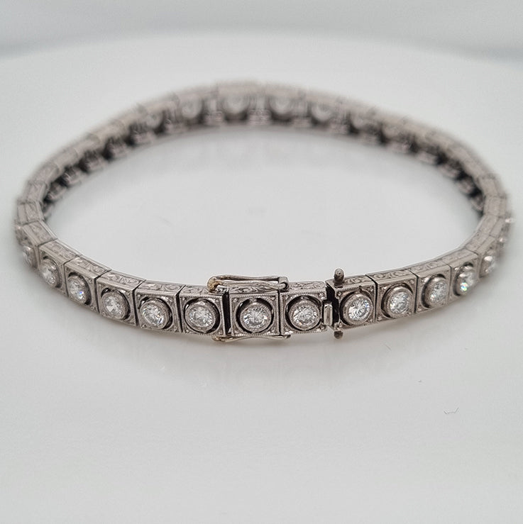 Art Deco 5ct Diamond Line Bracelet by Steltman
