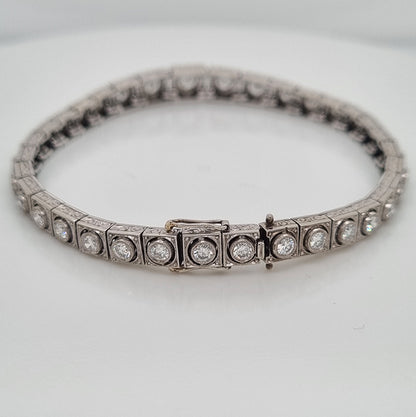 Art Deco 5ct Diamond Line Bracelet by Steltman
