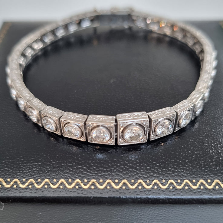 Art Deco 5ct Diamond Line Bracelet by Steltman