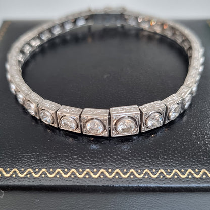 Art Deco 5ct Diamond Line Bracelet by Steltman