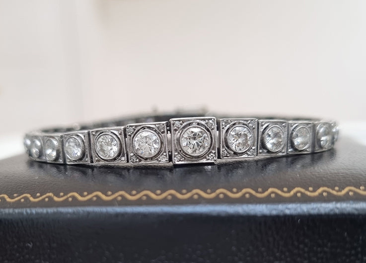 Art Deco 5ct Diamond Line Bracelet by Steltman