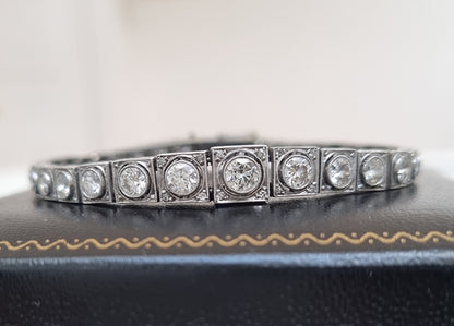 Art Deco 5ct Diamond Line Bracelet by Steltman