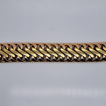 Antique Heavy 18ct Bi Colour S Link Gold Bracelet