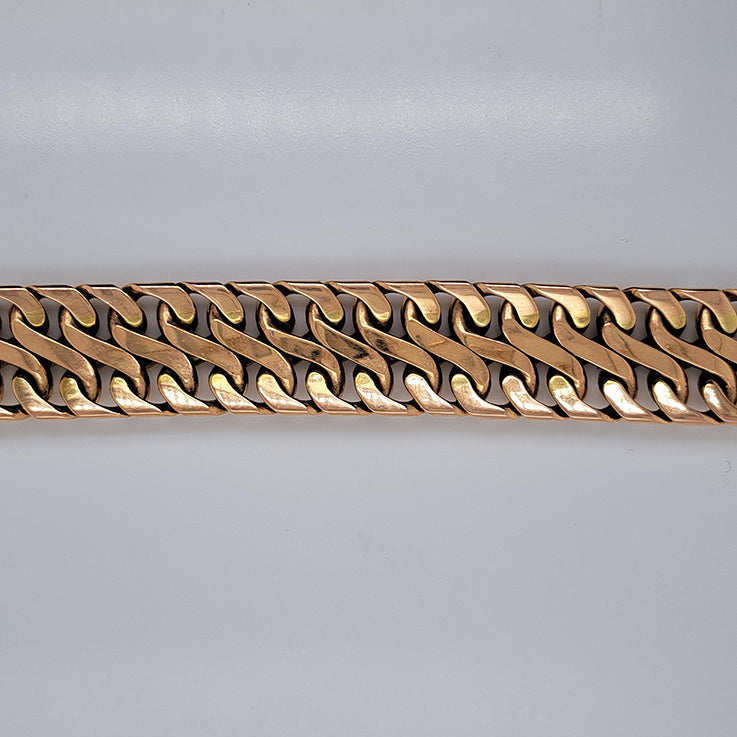 Antique Heavy Bi Colour 18ct Gold S Link Bracelet