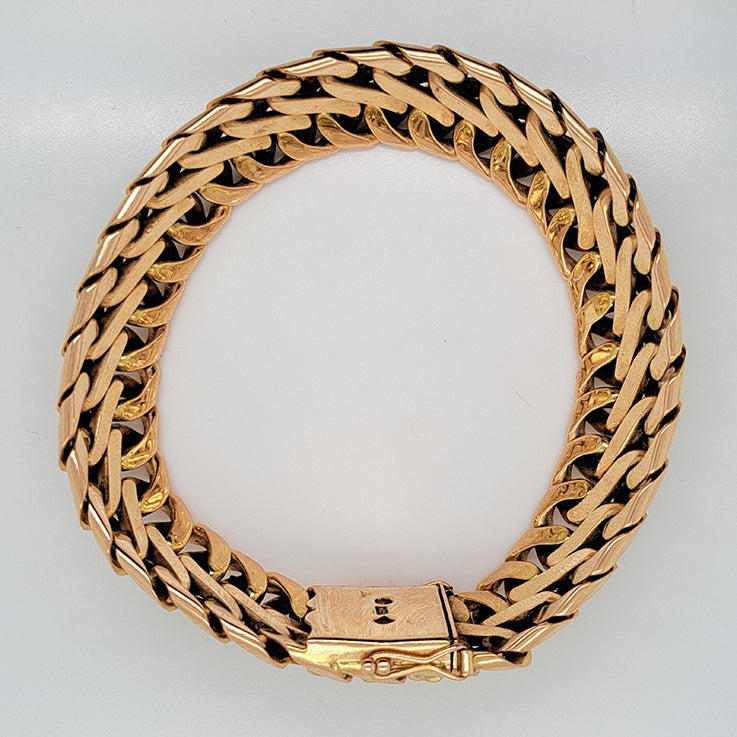 Antique Heavy Bi Colour 18ct Gold S Link Bracelet