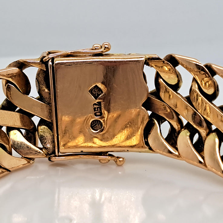 Antique Heavy Bi Colour 18ct Gold S Link Bracelet