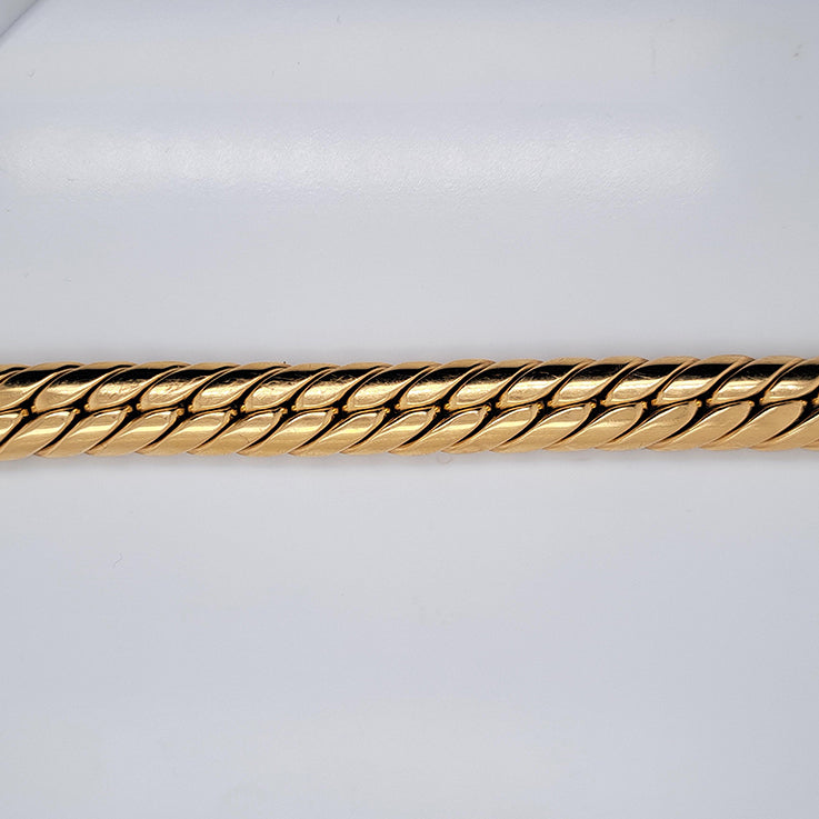 Antique Handcrafted Plaited Woven Double Strand 18ct Yellow Gold Bracelet