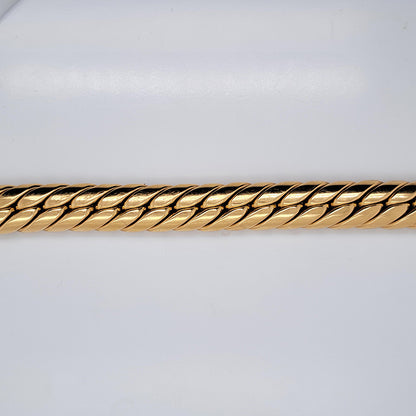 Antique Handcrafted Plaited Woven Double Strand 18ct Yellow Gold Bracelet