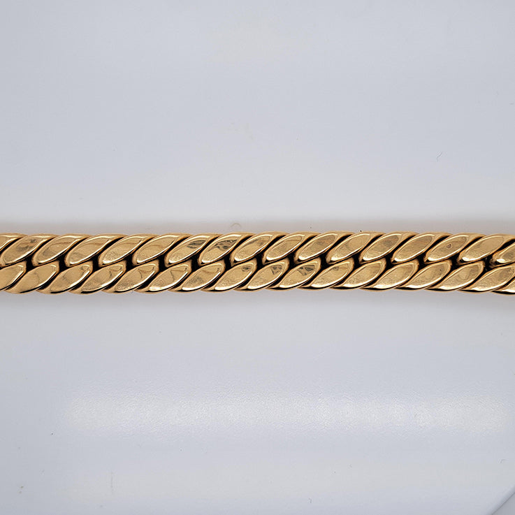 Antique Handcrafted Plaited Woven Double Strand 18ct Yellow Gold Bracelet