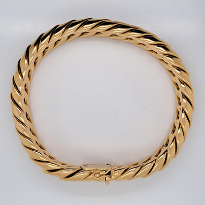 Antique Handcrafted Plaited Woven Double Strand 18ct Yellow Gold Bracelet