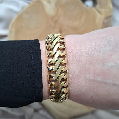 Antique Heavy Bi Colour 18ct Gold S Link Bracelet