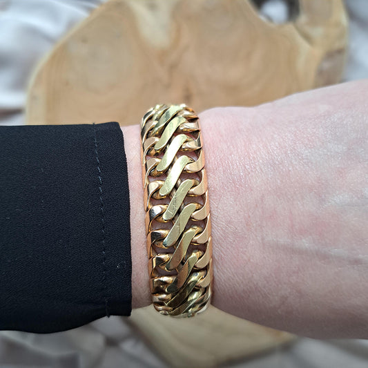 Antique Heavy Bi Colour 18ct Gold S Link Bracelet